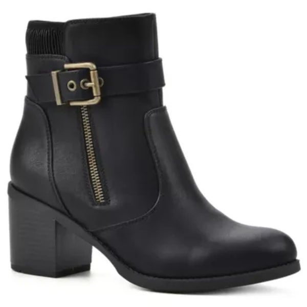 White Mountain Dessert Boots Women's US 11 Black Smooth Ankle Bootie TZP133