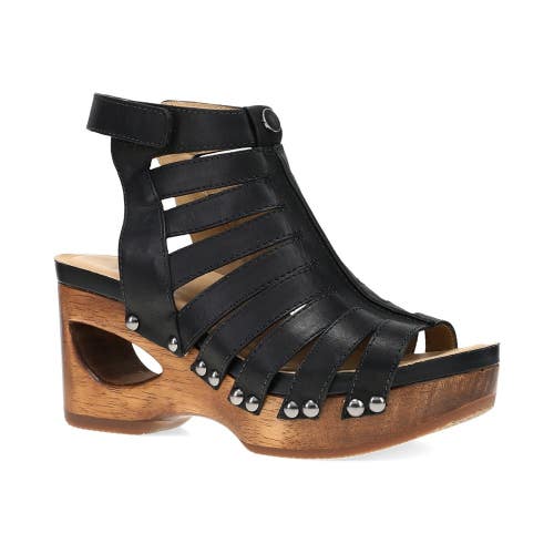 Dansko Adie 10201101500 Sandal Women's US 5.5-6 Black Leather Ankle Strap TZP116