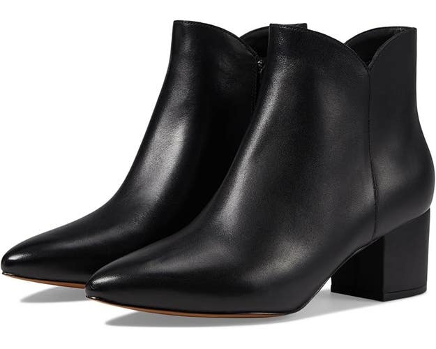 Cole Haan Elyse W14979-001 Boots Women's US 10 Black Leather Block Heel TZP31