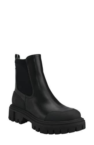 Calvin Klein Remola Boots Women's US 8.5 Black Faux Leather Chelsea Bootie TZP81