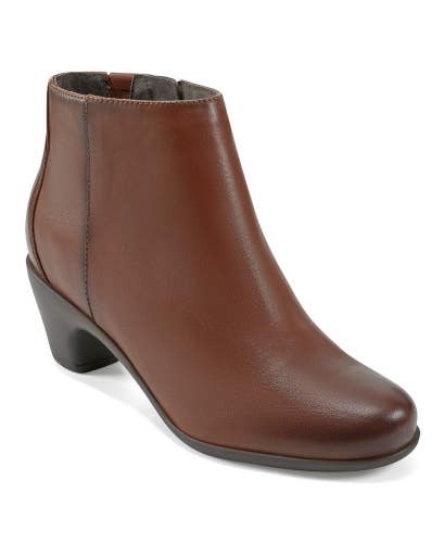 Easy Spirit Camira Boots Women's US 10.5 Brown Leather Round Toe Bootie TZP129