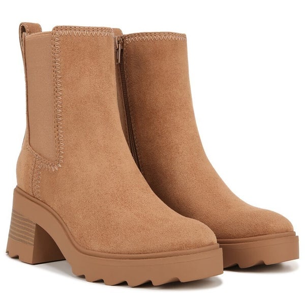 Zodiac Teresa Women's US 7 Latte Brown Leather Round Toe Chelsea Boots TZP45