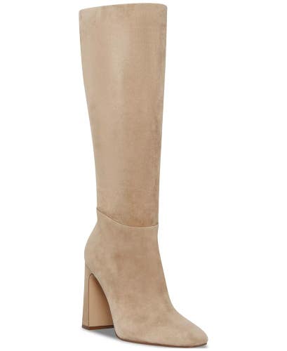 Steve Madden Ally ALLY07S1 Dress Boots Womens US 7.5 Sand Suede Block Heel TZP93