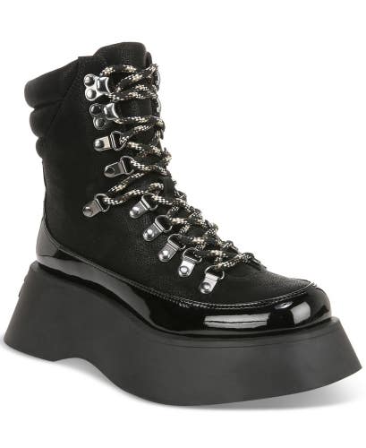 Circus Gail Womens US 8 Black Faux Leather Round Toe Ankle Platform Boots TZP91