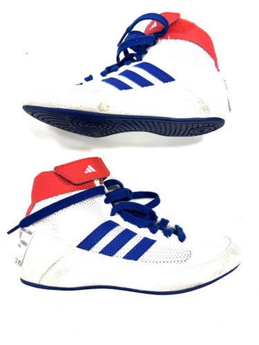 Used Adidas Wrestling Shoes White Youth 13.0 11860-S000299326