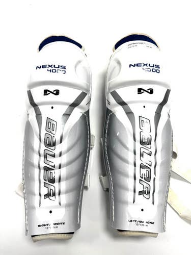 Used Bauer NEXUS 4000 Intermediate Shin Guards White 13" 11860-S000299343