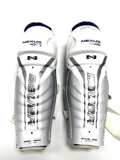 Used Bauer NEXUS 4000 Intermediate Shin Guards White 13" 11860-S000299343