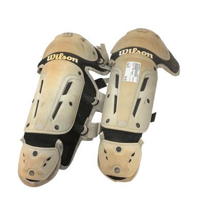 Used Wilson SHIN GAURDS Catchers Leg Guards White Junior 11479-S000406570