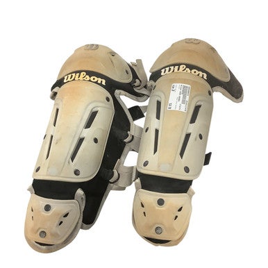 Used Wilson SHIN GAURDS Catchers Leg Guards White Junior 11479-S000406570