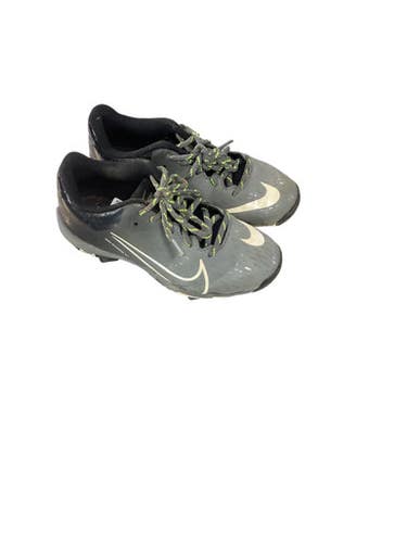 Used Nike FASTFLEX SZ 1 GRY NEON GRN BB/SB Cleats Grey Junior 01 11479-S000406426