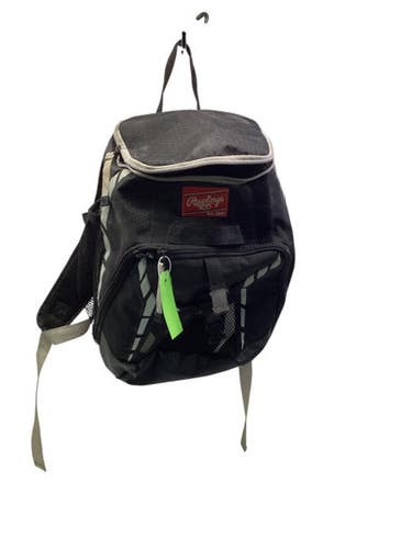 Used Rawlings 2 BAT BACK PACK BB/SB Player Backpack Black 11347-S000257569