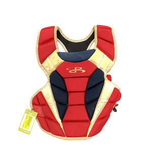 Used BoomBah CHEST PROTECTOR Catchers Chest Protector Navy Blue And Red Youth 11613-S000169909