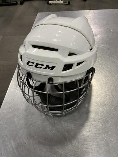 Used CCM 08 VECTOR Helmet Cage Combo White SM 11614-S000223644