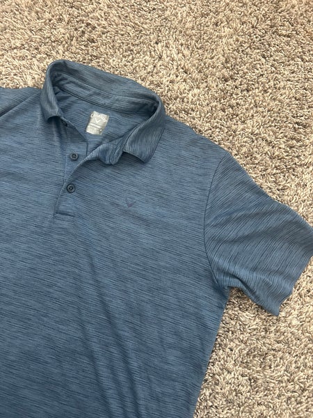 Callaway Opti Dri Performance Golf Polo Shirt Heather Blue Mens Medium
