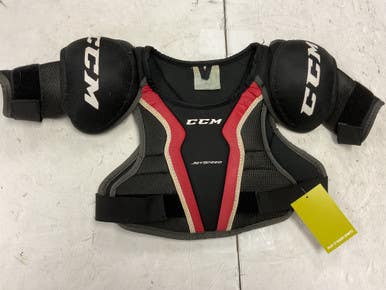 Used CCM JETSPEED Junior Shoulder Pads White/Black/Red SM 11855-S000192948