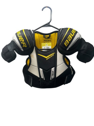 Used Bauer SUPREME 150 Youth Shoulder Pads White/Black/Yellow SM 11835-S000199586