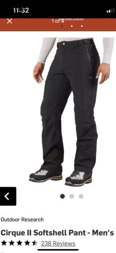 Black Small Men's Outdoor Research Pants (New)