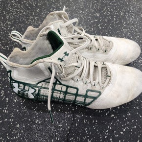 Used Under Armour Adult FB Cleats Green And White Senior 11.5 11849-S000032846