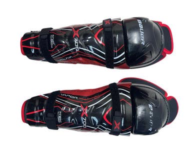 Used Bauer X700 Senior Shin Guards White/Black/Red 14" 11835-S000198278