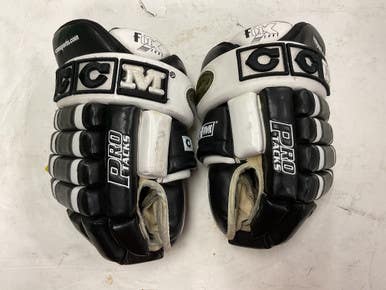 Used CCM PRO TACKS Senior Gloves Black And White 14" 11855-S000190352