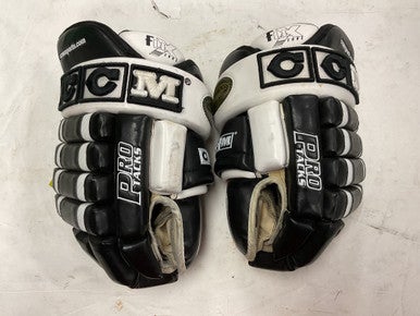 Used CCM PRO TACKS Senior Gloves Black And White 14" 11855-S000190352