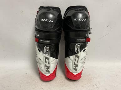 Used CCM JETSPEED FT4 Junior Shin Guards White/Black/Red 11" 11855-S000190426