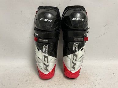 Used CCM JETSPEED FT4 Junior Shin Guards White/Black/Red 11" 11855-S000190426