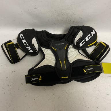 Used CCM TACKS 9060 Junior Shoulder Pads White/Black/Yellow SM 11855-S000192825