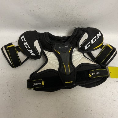Used CCM TACKS 9060 Junior Shoulder Pads White/Black/Yellow SM 11855-S000192825