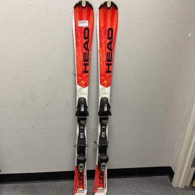 Used Head THE LINK S Boys DH Ski/Binding Orange And White 135 cm 11855-S000192869