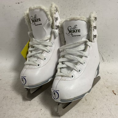 Used Jackson SOFT SKATE Girls Softboot Skate White Youth 09.0 11855-S000192886