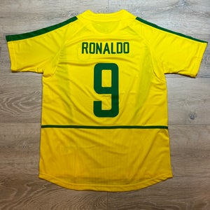 L Brazil Home 2002 Retro Jersey RONALDO