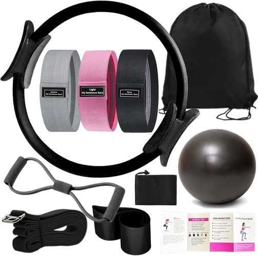 Better Yoga Pilates Kit for Home Workouts with Pilates Ring and Ball Set, Booty