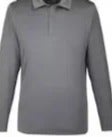 Russell Athletic Men's Large Dark Gray Long-Sleeve Polo Shirt (New)