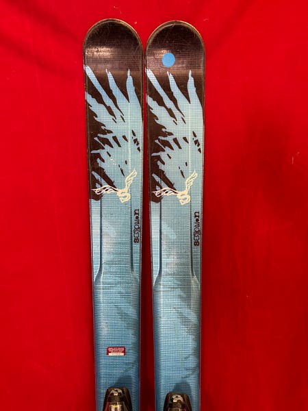 Salomon pocket rocket 185cm twin tip skis, bindings: Salomon 5912