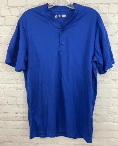 Alleson Athletic Adult's 100% Polyester Mesh Baseball Shirt Royal Blue Medium