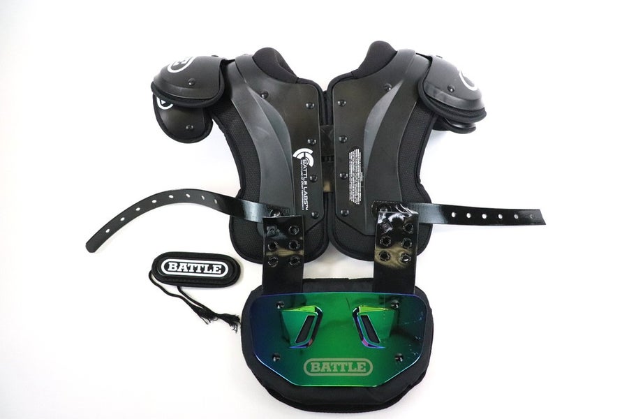 Battle Youth Phantom Shoulder Pads, Black, Size Small 12-13 With Back Plate Read