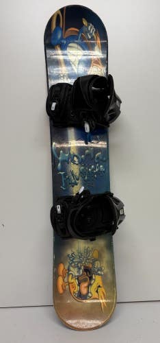 World Industries 110cm Twin-Tip All-Mountain Kids Snowboard HEAD Bindings CLEAN