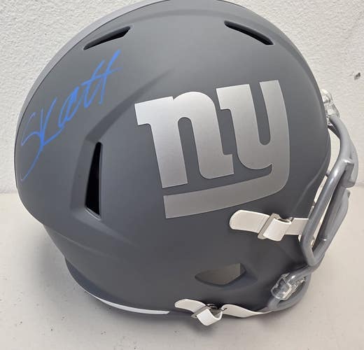 Giants Cam Skattebo Autographed Auto Signed Riddell SLATE Full Size Helmet