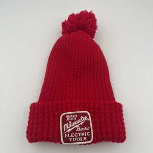 Vintage Milwaukee Electric Tools Knit Winter Beanie Hat - Amstar - Pom Pom Top