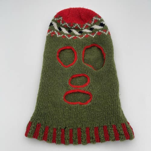 Vintage Full Face Knit Balaclava Ski Bank Robber Mask Four Hole