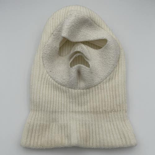 Vintage Cabela's Hunting Face Mask Balaclava Hat White Winter Camo Ski USA Made
