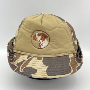 Vintage Winchester Bird Hunting Hat Jones Style Dog Camo Size Large W/ Ear Flaps