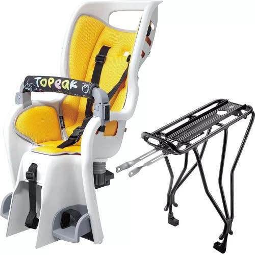 Topeak BabySeat II Gray and Yellow Child Bike Seat for 26 27.5 Inch Wheels