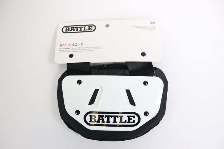 Battle Youth Football Protective Back Plate White New