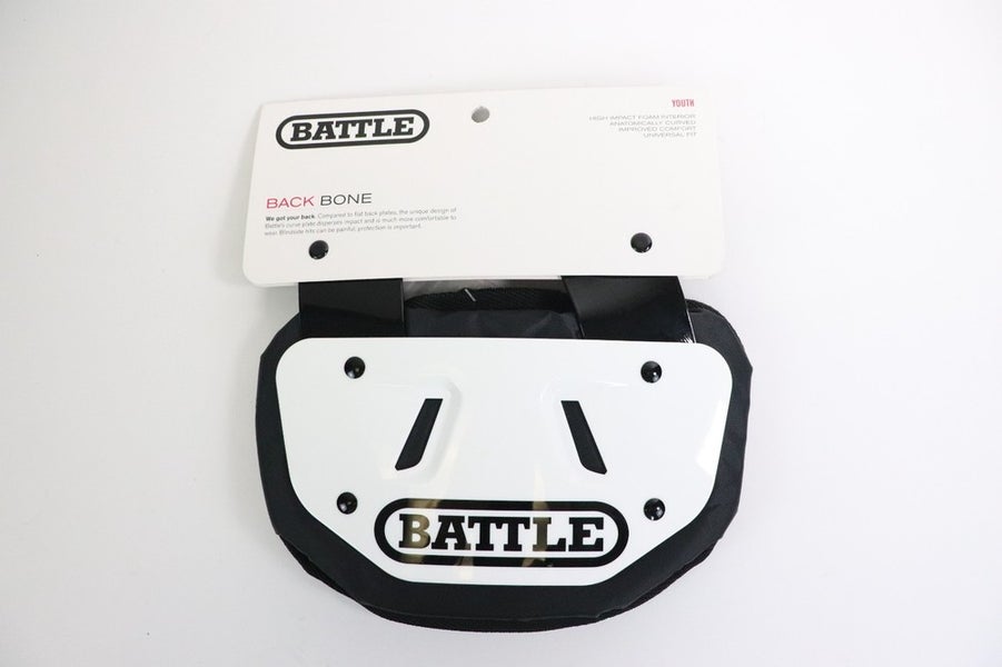Battle Youth Football Protective Back Plate White New