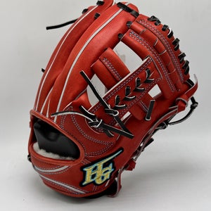 Hi-Gold KKG2306 Right Hand Throw Black Orange Red Infield Baseball Glove 11.5" New Made in Japan