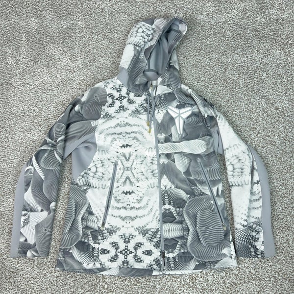 Nike Hoodie Mens XL Gray White Full Zip Kobe Bryant Mamba Basketball Snakeskin