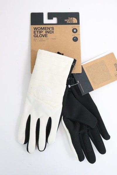 NWT THE NORTH FACE Womens Etip Indi Glove Gardenia White Heather Medium