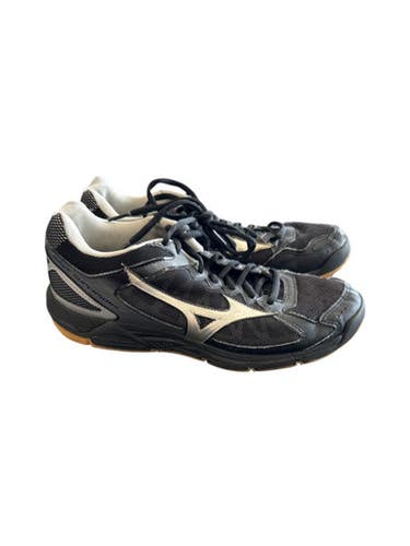 Used Mizuno VB SHOES ADULT VB Shoes Adult Black And Silver Senior 8.5 11862-S000089976